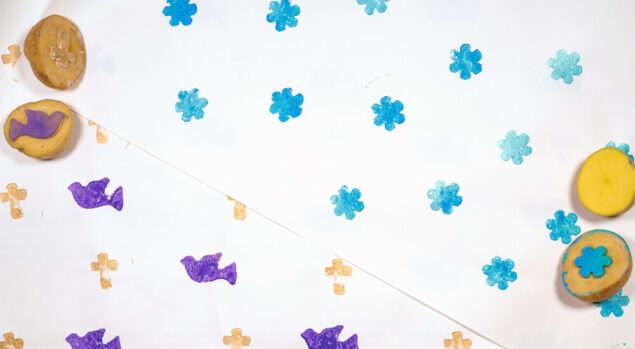 Sample of DIY wrapping paper from blog